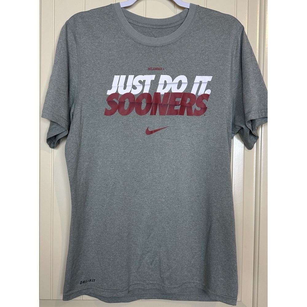Nike‎ Oklahoma OU Sooners gray short sleeve T-shirt, sz S GUC